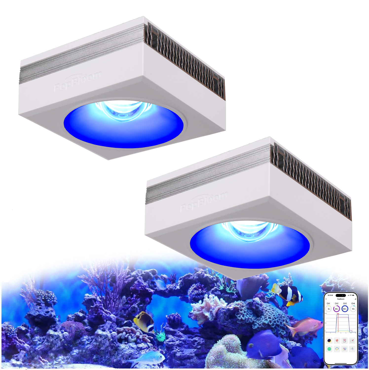Marine X Aquarium - NEW PopBloom RL90 WiFi Led Aquarium