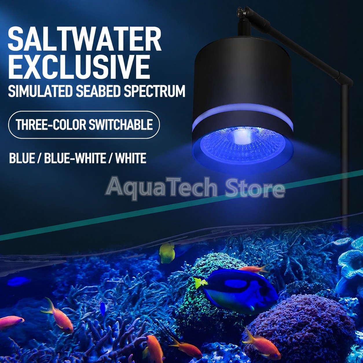 3 Modes COB LED Aquarium Clip  - огляд і ціна Aquarium Blue Marine Reef